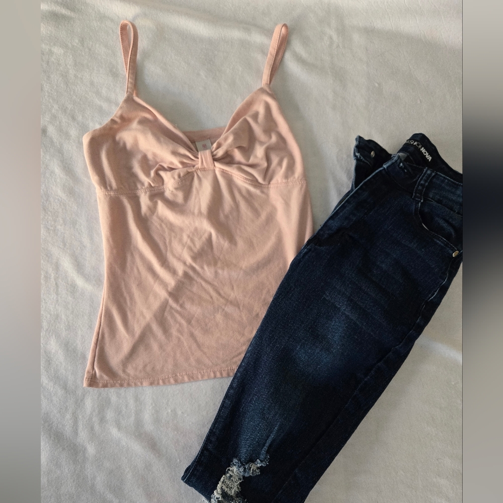 Soft Pink 'Bow' Tank Top